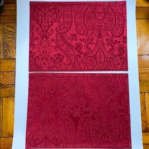 NWOT Ralph Lauren red paisley placemat 2 pieces